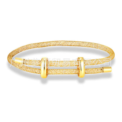 Star bracelet with rhinestone net
