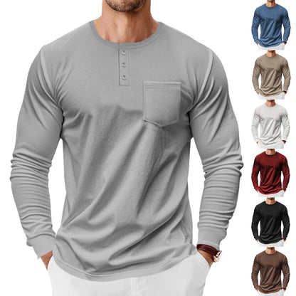 Men's Henley T-Shirt Long Sleeve