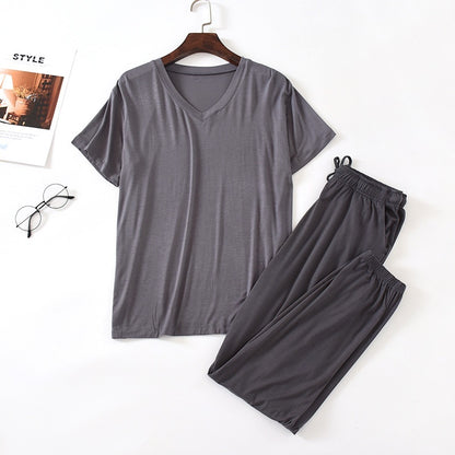 Men's Silk Short Sleeved Pants Set