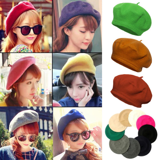 Women's Wool Beret Vintage Hat