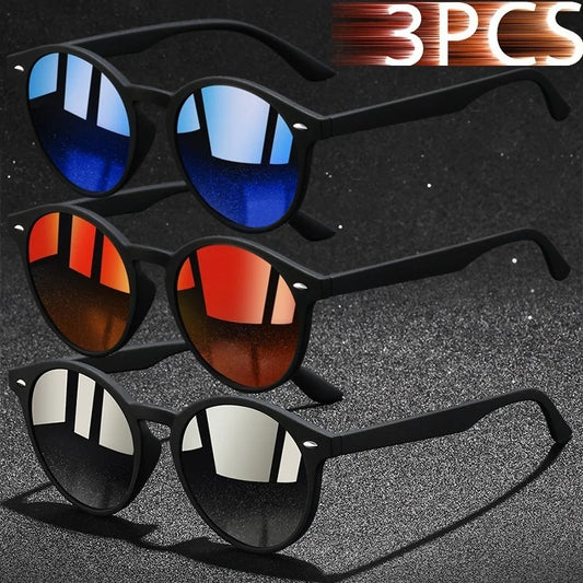 Unisex Retro Polarized Round Colorful Film Sunglasses