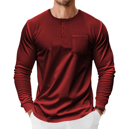 Men's Henley T-Shirt Long Sleeve