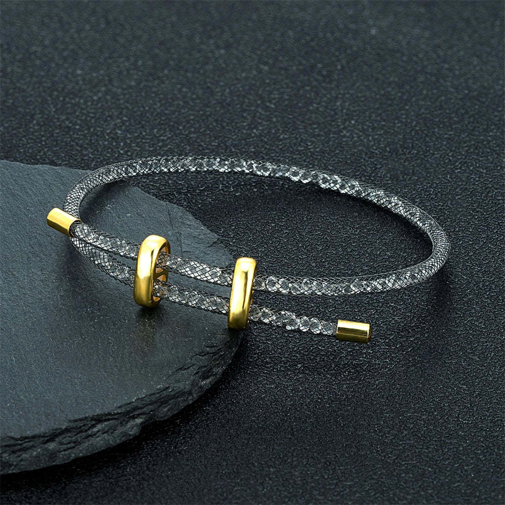 Star bracelet with rhinestone net