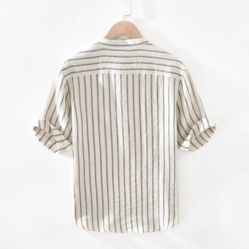 Men's Stand Collar Pullover Shirt