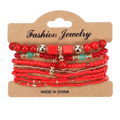 Women's Handmade Bohemian Beaded Bracelet Set