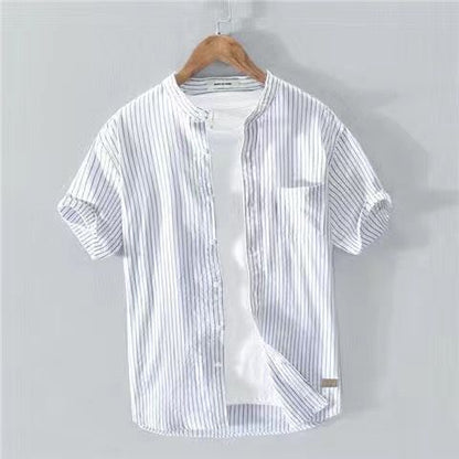 Men's Stand Collar Pullover Shirt