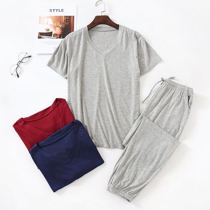 Men's Silk Short Sleeved Pants Set